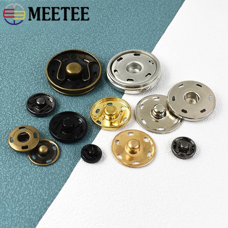50 Sets Meetee 8-30mm Leder Druckknöpfe Metall Druckknöpfe für Kleidung Schuhe Unsichtbarer Verschluss Bekleidungszubehör
