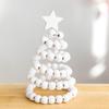 Christmas Tree Desktop Ornament Nordic Style Artificial Swivel Beads Top Star Small Artificial Tree Festive Holiday Decoration
