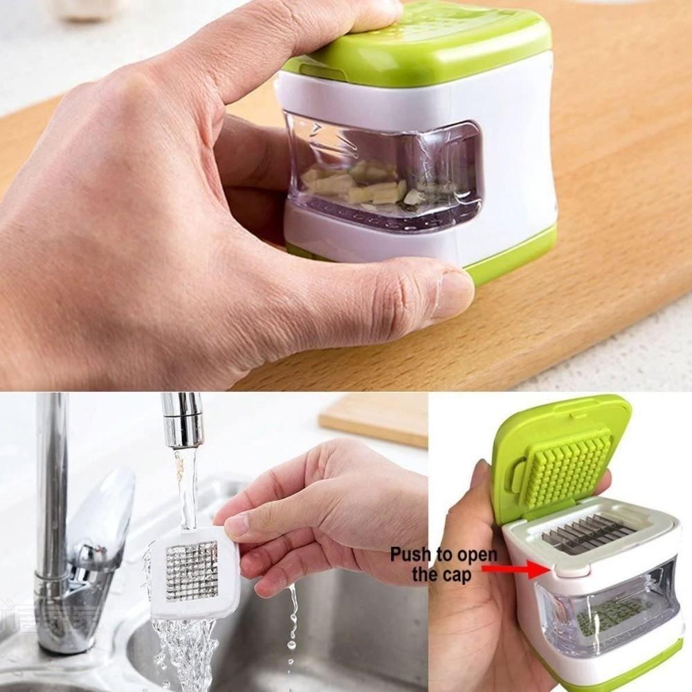 Plastic Double Sided Press Garlic Masher Portable Vegetable Crusher Ginger Slicer Meal Prep