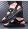 Fashion Summer New Buckle Designer Leather Sandals for Men  Solid Color Fashion Casual  Beach Shoes Male Anti-slip  Slipper Shoes Man