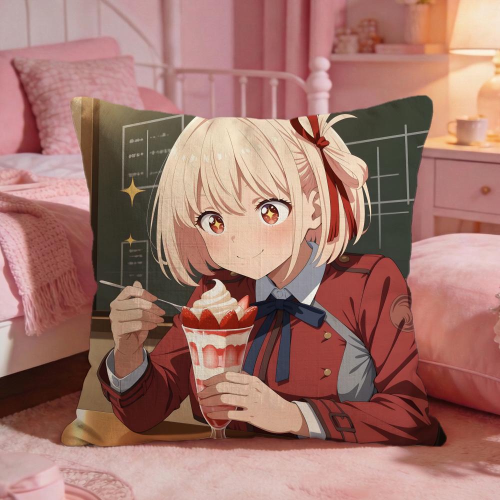 LLycoris RecoilS Anime Cushion Cover Premium Comfort Reversible Pillow Cove Two In One Design For Any Room  Car Interior