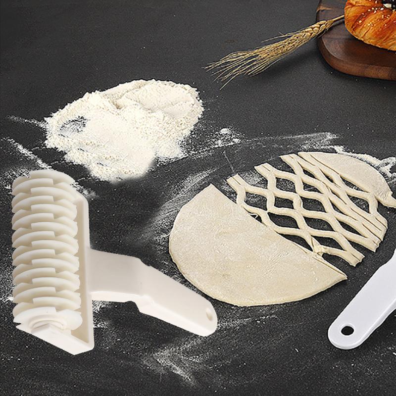 Large Size Pizza Roller Knife Pie Slicer Mold Pastry Embossing Lattice Dough Cutter Plastic Pizza Pie Cutter Wheel Baking Tools