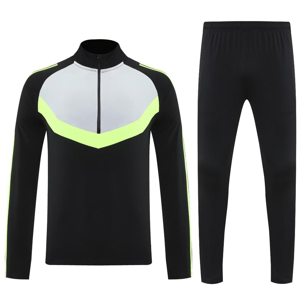 Light Plate Half Zipper Casual Sportswear Basic Trousers Football Training Suit Set