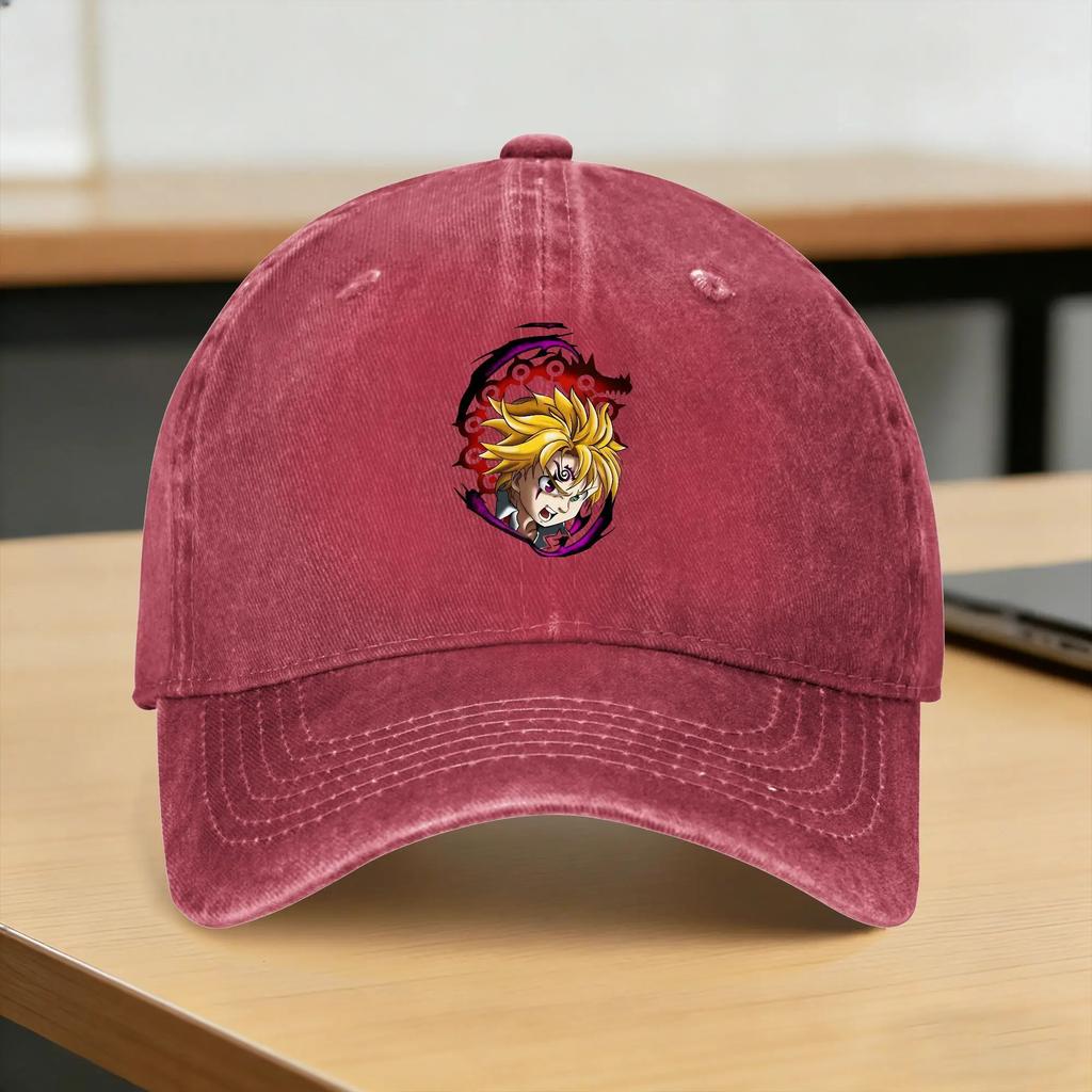 Anime Meliodas Main Character Baseball Cap Sun Outdoor Gym Dropshipping Washed Trucker Hat FeUnisex Unisex Trendy Snapback Cap