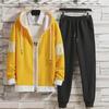 Men's Korean Style Autumn Sweater and Cuffed Sports Trousers Two-Piece Set - Trendy, Loose, Casual Fit