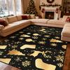 Nordic Black Gold Christmas Easy Clean Living Room Carpet Foldable Plush Large Area Foot Mats Decorate Bedroom Non-slip Soft Rug