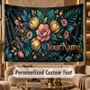 Floral Garden (310) Theme Personalized Tapestry Custom Name Text Wall Hanging Tapestry Home Background Decoration
