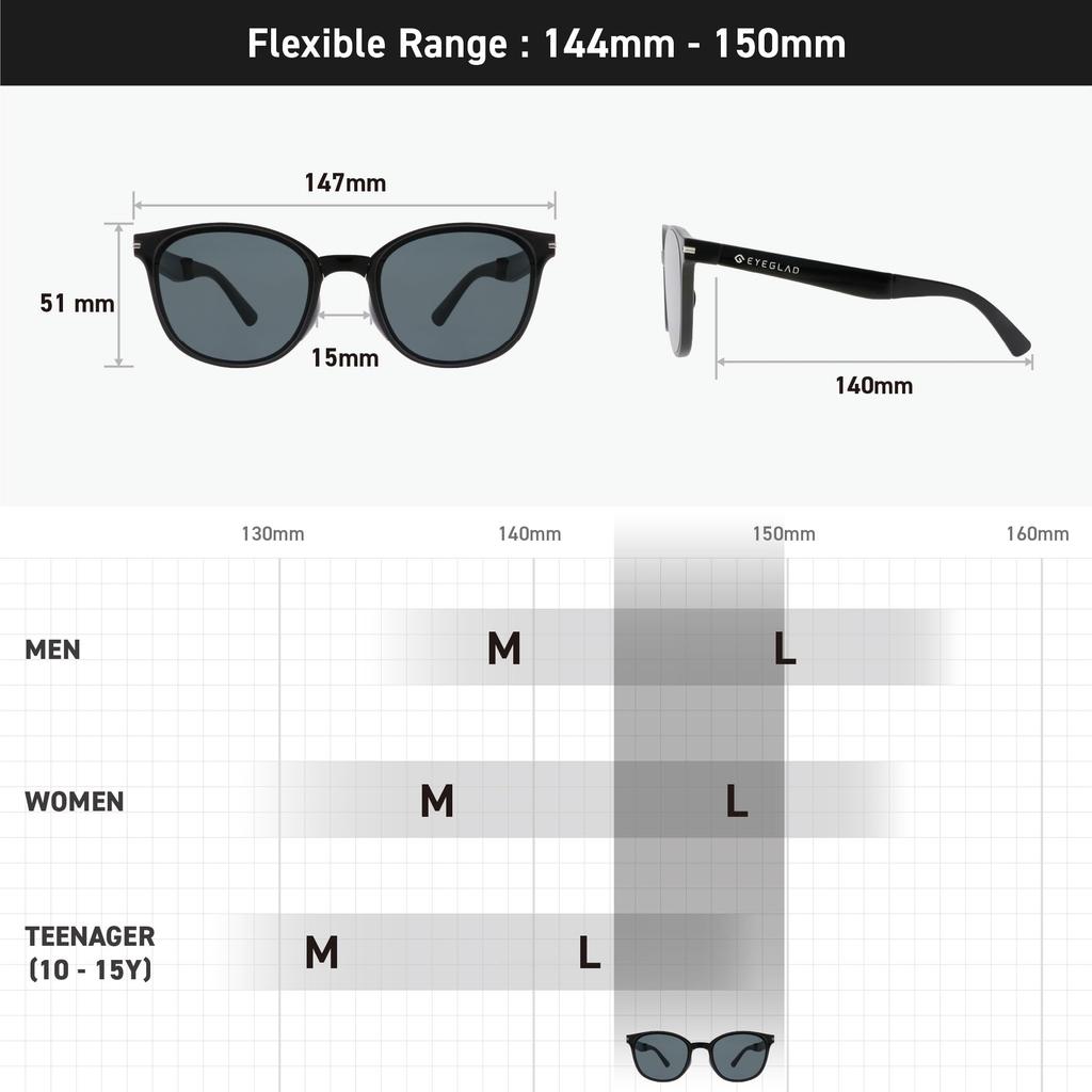 EYEGLAD SUNFOLD HALO Folding Sunglasses with UV400 LumiX Nylon for Outdoor Casual and Travel Crystal and Protection, High-Definition