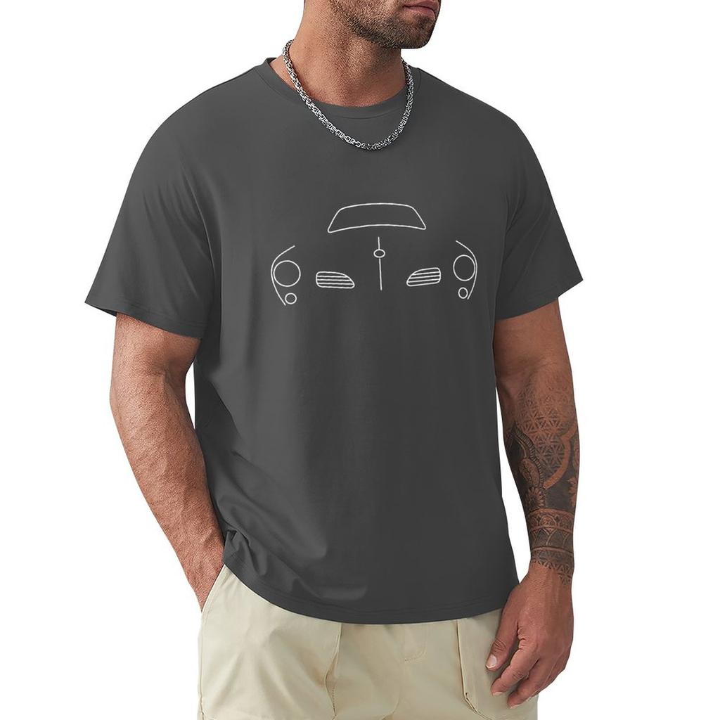 Karmann Ghia Outline Graphic (white) T-Shirt Hippie Clothes Cat Shirts Men Graphic T Shirts Men's Fashion T-shirts Cotton Top