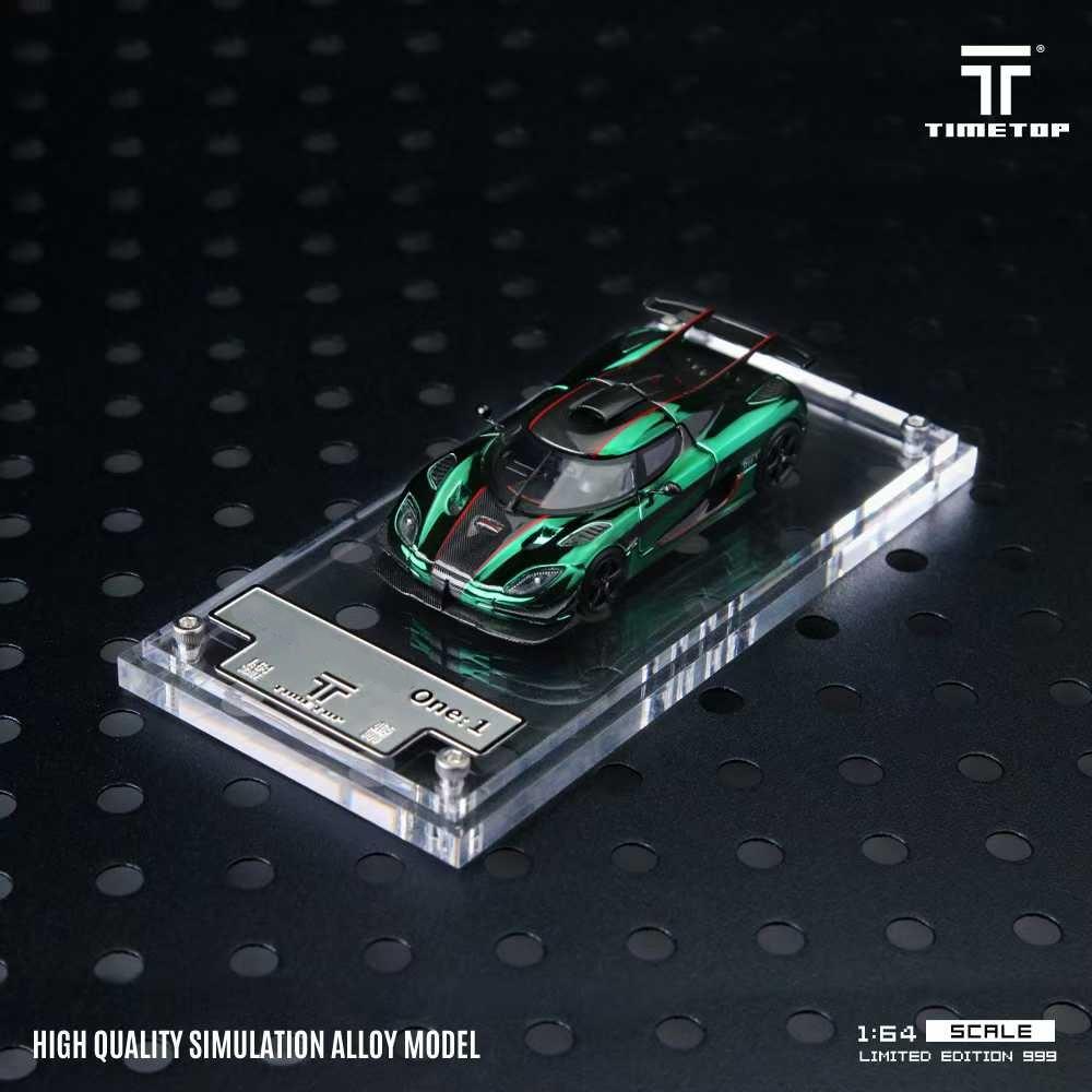 

TIME TOP Limited Edition High-Luxury 1:64 One1 Gift Box Version Alloy Car Model removable back cover зелений
