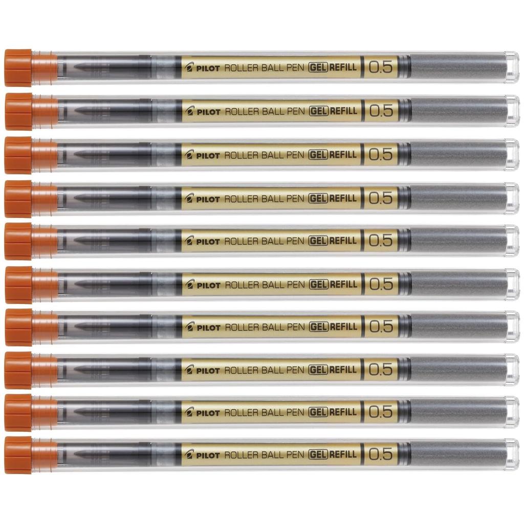PILOT Ballpoint Pen Gel Timeline Gel BLGS510B Refills, Ink, Compatible, 0.5mm, Black, 10-Piece Set,