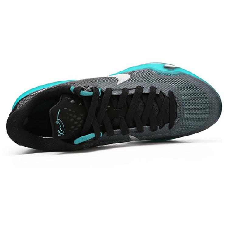 Nike Kobe 10 Liberty Kobe Lace Up Non Slip Lightweight Low Top Performance Basketball Shoes Men's Black Ice Green 745334-002