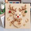 Framed Pearl Art DIY Kit with Christmas Reindeer Pattern 3D Sparkling Bead Canvas Painting Handmade Gift for Home Decoration