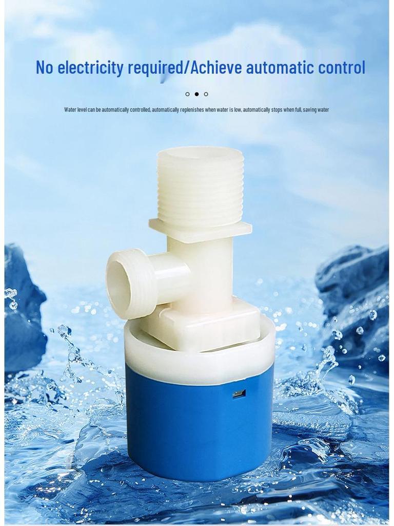 Fully Automatic Blue & White Plastic Water Level Control Valve with 4-Point Side Inlet for Water Tanks
