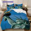 Patriotic Theme Statue of Liberty Bedding, Duvet Cover, Pillowcase, Home Decoration, Birthday Gift (1 * Duvet Cover+2 * Pillowcase, Coreless)