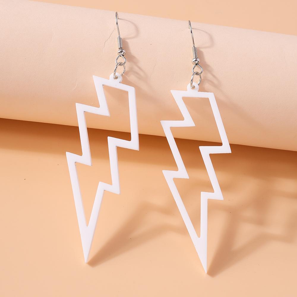 Fashion Candy Color Acrylic Lightning Drop Earrings for Women Girls Dangle Earrings Party Festival Jewelry Gift