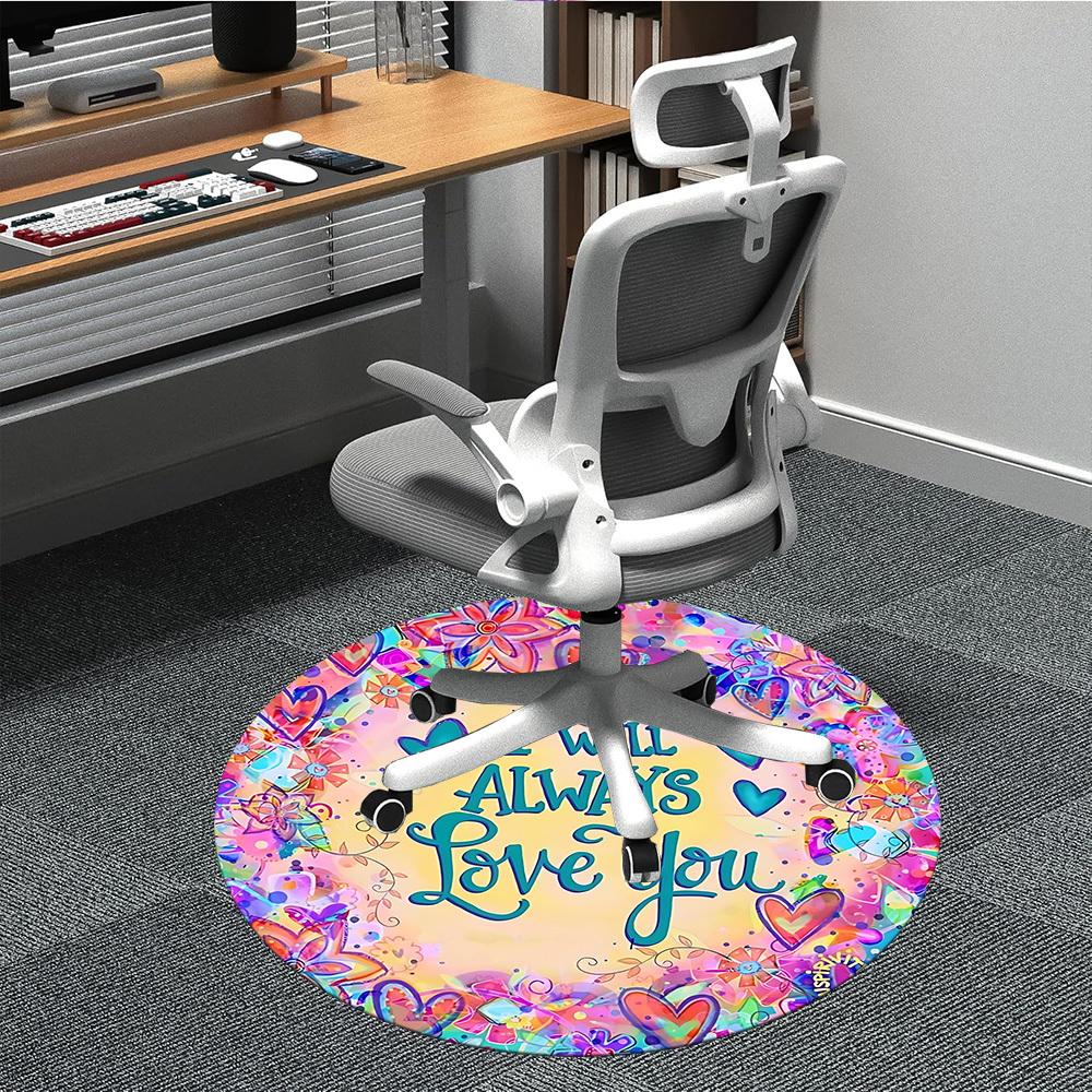 

1pc Love You Decor Chair Carpet for Office, Non-slip, Soft and Durable Office Rug for Decoration, Perfect for Office yy260105041 80cm by 80cm