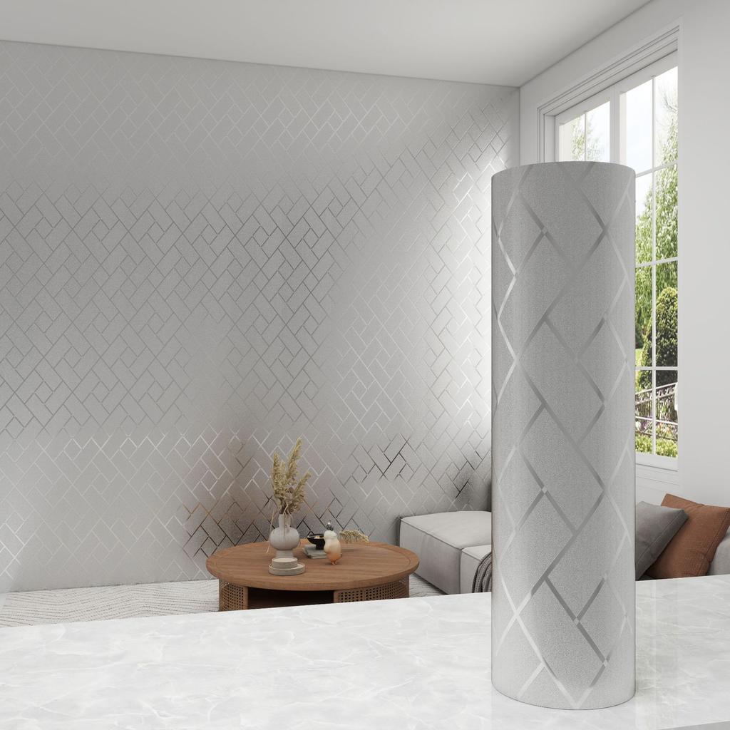 2.3mm Thick Metallic Self-Adhesive Wallpaper Waterproof Scratch-Resistant Vinyl Film Home Renovation, Living Room Bedroom Wall Decor