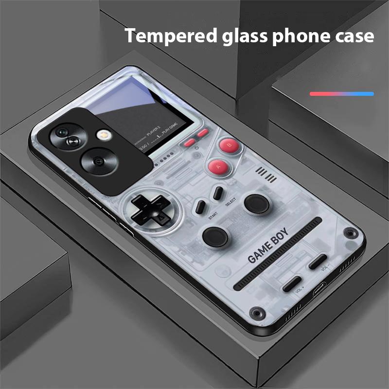 Konsola do gier Dla Oppo A79 5G 58 78 74 60 4G Reno 11F Realme GT 6 11 Note 50 10 C55 X2 Szkło Hartowane Czarne Etui na Telefon