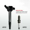 4 Sets Ignition Coil & Spark Plug For Toyota Corolla 11-15  UF596