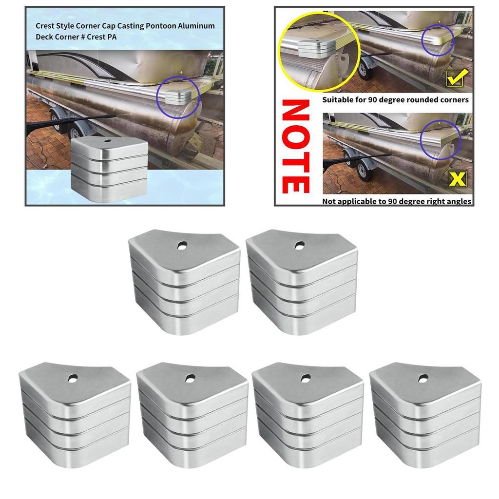 Pontoon Corner Caps Protective Accessories Professional Aluminum High Performance Deck Corner Caps for 90 Rounded Corners