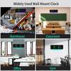 Digital LED Wall Clock with Remote Control Calendar Colorful Night Light Temperature for Living Room Bedroom Office Smart Home
