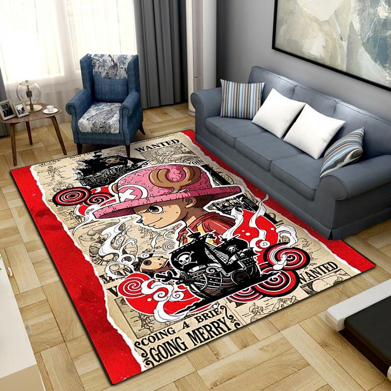 Monkey D. Luffy Printed Anti-slip Carpet Fashionable Decorative Rug Mat for Bedroom Living Room LXR155
