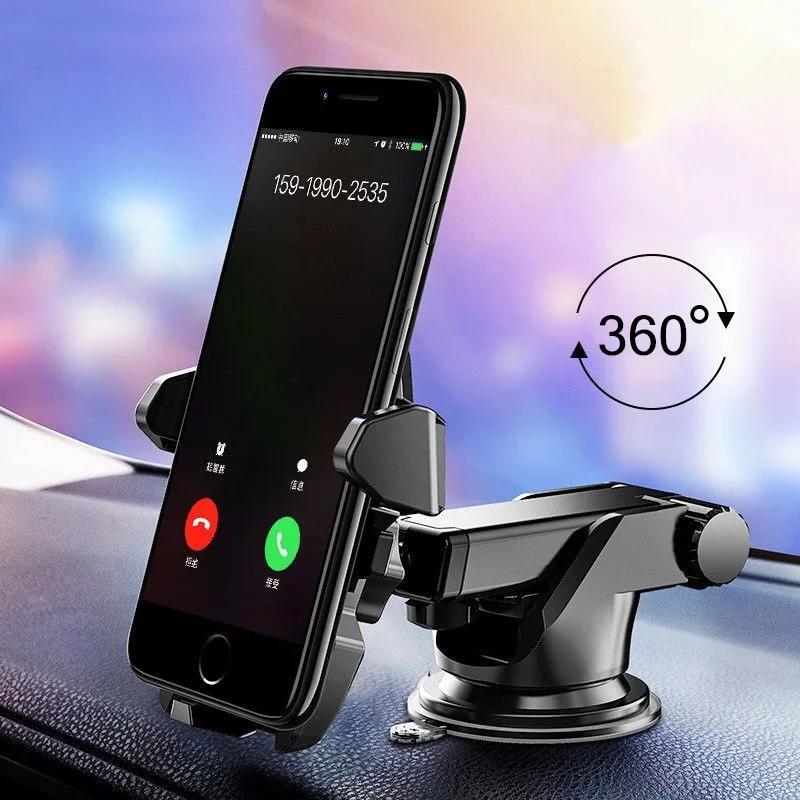 Universal Car Phone Holder Windshield Dashboard Suction Cup Mount 360 Rotation Auto Smartphone Sucker Support Stand