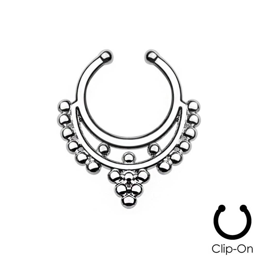 16g Steel Gold CZ Septum Fake Piercing Mix Styles Falso Septum Nose Rings Clickers Men Body Jewelry Piercing Nariz Daith Helix