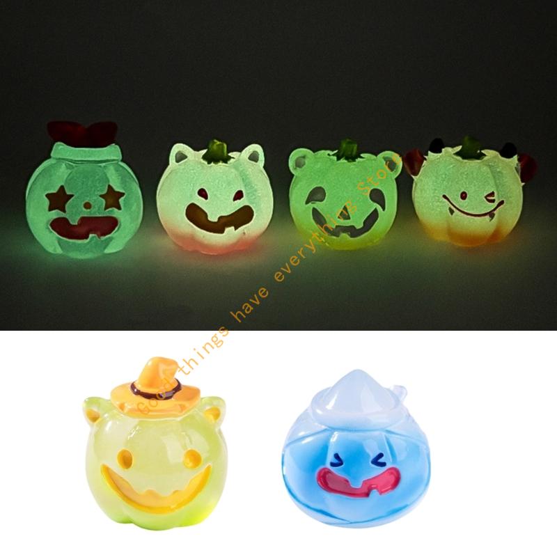 Creative Halloweens Illuminating Pumpkins Miniature Landscape Ornaments for Garden Tabletop Decoration 55KF