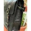 Men Genuine Vintage Black Leather Satchel Messenger  Bag Laptop Briefcase