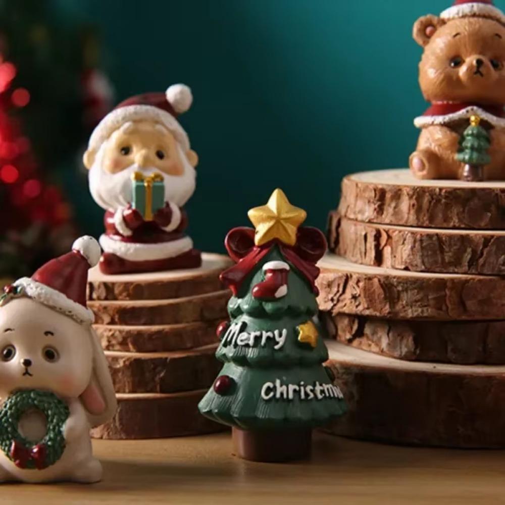 Mini Weihnachtsbaum Weihnachtsmann Kuchendekoration Handwerk Figuren Weihnachtsschmuck Feengarten Zubehör Geschenke Heimdeko