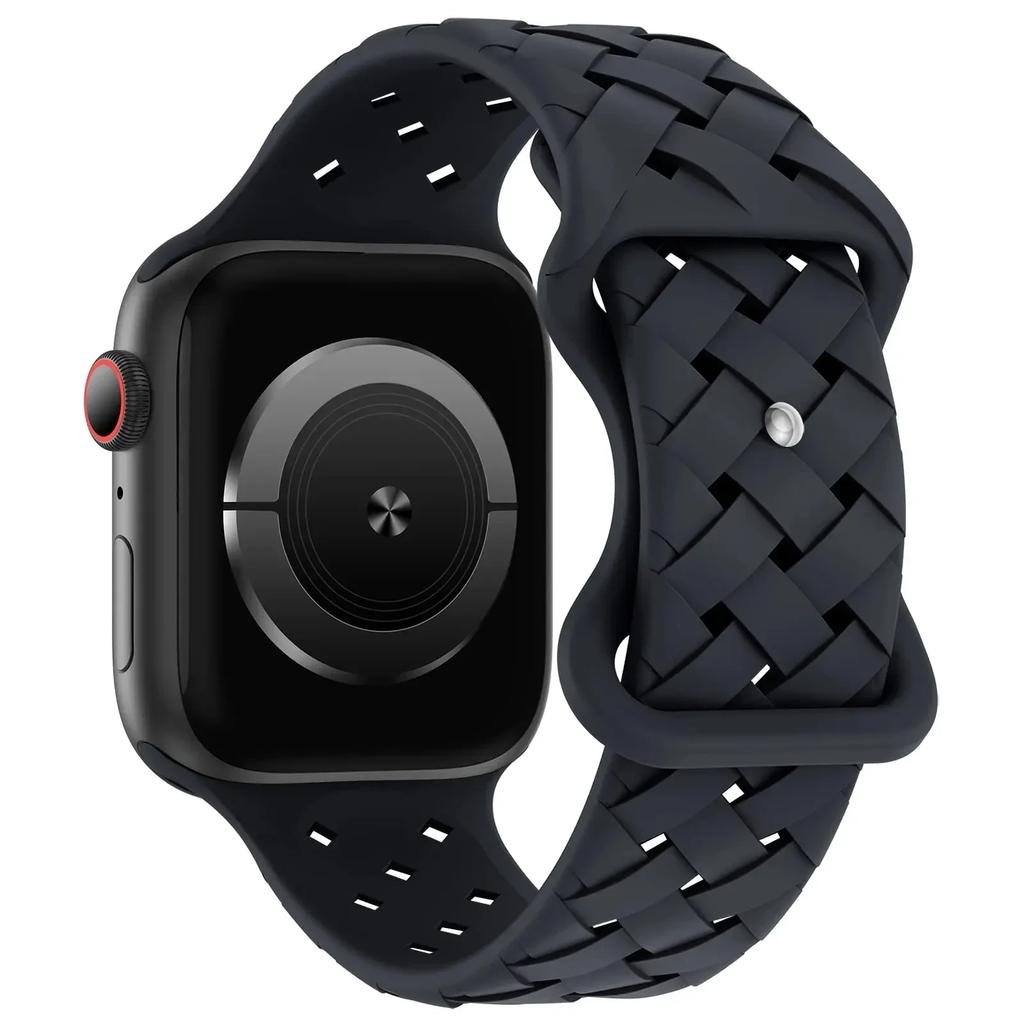 Silicone Strap for Apple Watch Band Ultra 2 49mm 46mm 45mm 44mm 42mm Sport Breathable Bracelet For IWatch Series 10 9 8 7 6 SE 5