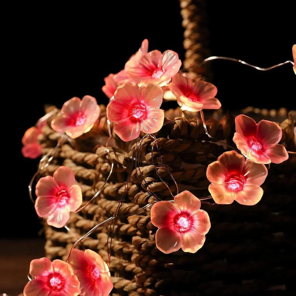 LED Flower String Lights - Battery Cherry Blossom for Bedroom/Wedding Decor