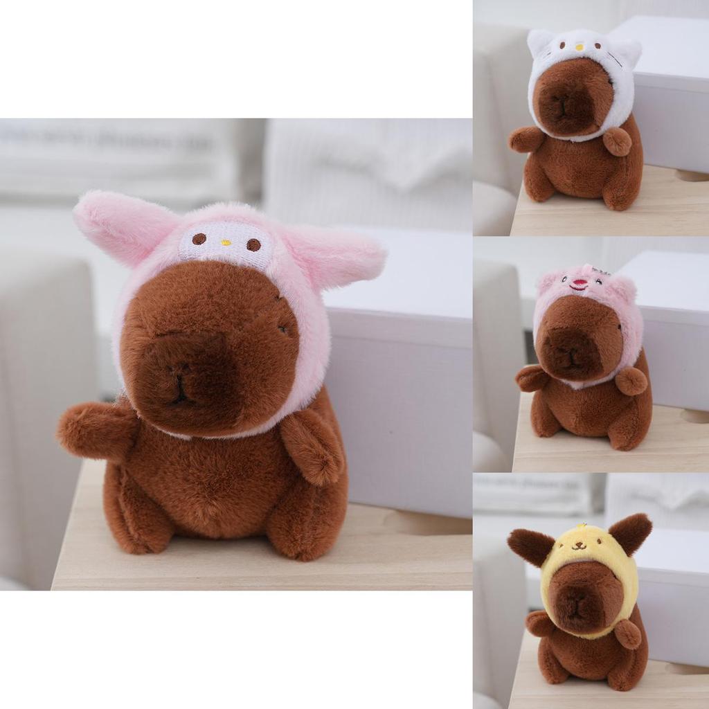 Adorable Capybara Plush Toy Bag Charm Soft Stuffed Animal Doll With Cute Design