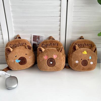 Mochilas de Pelúcia de Boneca Capivara Portátil Animais de Desenho Animado Fofa Mochila Capivara de Pelúcia Bolsa Feminina Presente Para Meninas Crianças