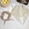 Triangle Scarf Scarf Women's New Floral Headscarf Summer Women's Pastoral Leisure Curved Tooth Edge Silk Scarf Scarf Small Fresh Hair Accessories