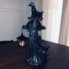 Bruxa sem Rosto com Lanterna Resina Vintage Cracker Barrel Fantasma Lanterna LED Lanternas de Halloween Estátuas de Bruxas Fantasma de Halloween