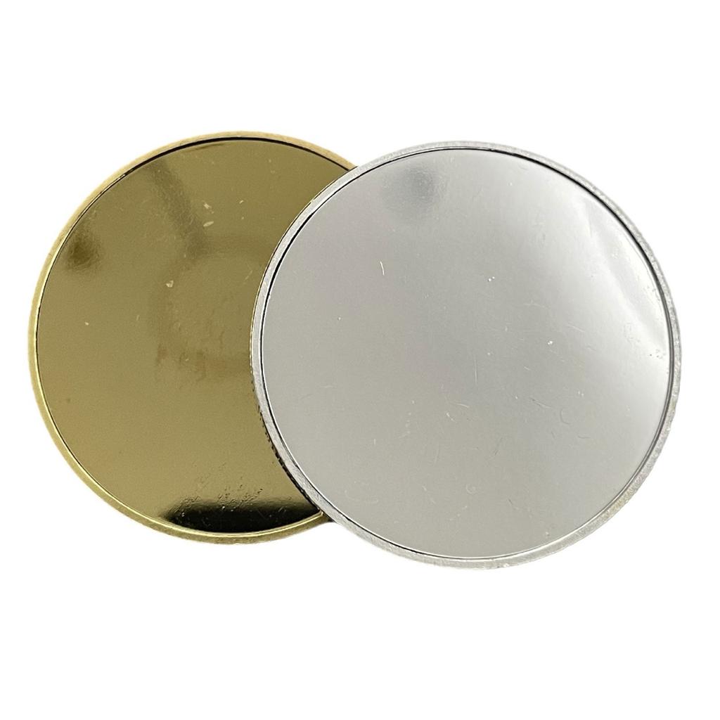Pack of 10 Engraving Mirrored Blanks Challenge Coin Solid Brass Plated 40mm with Clear Protective Case for Crafting