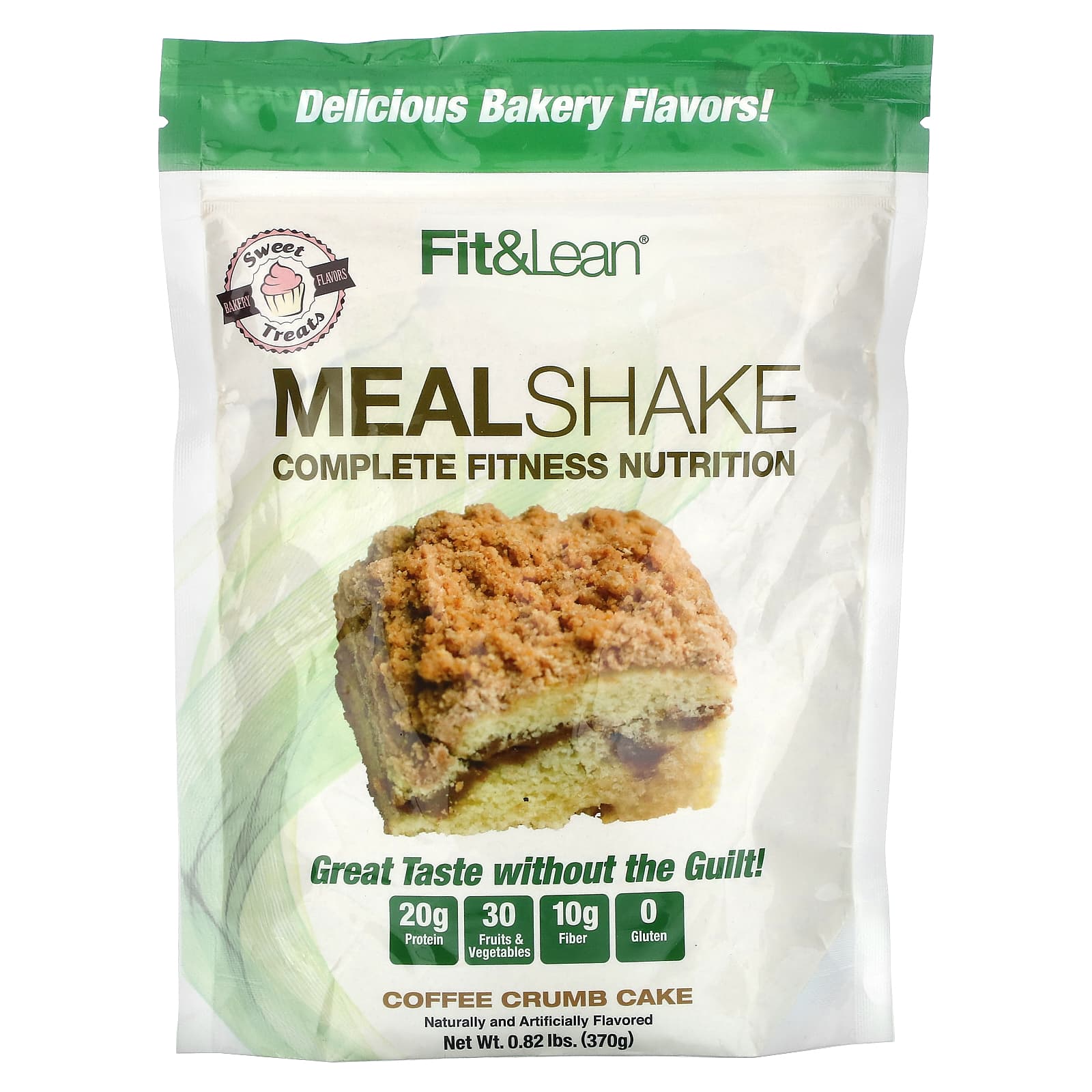 

Fit & Lean, Wheat Shake, Complete Fitness Nutrition, Coffee Crumble Cake, 0.82 lb (370 g)