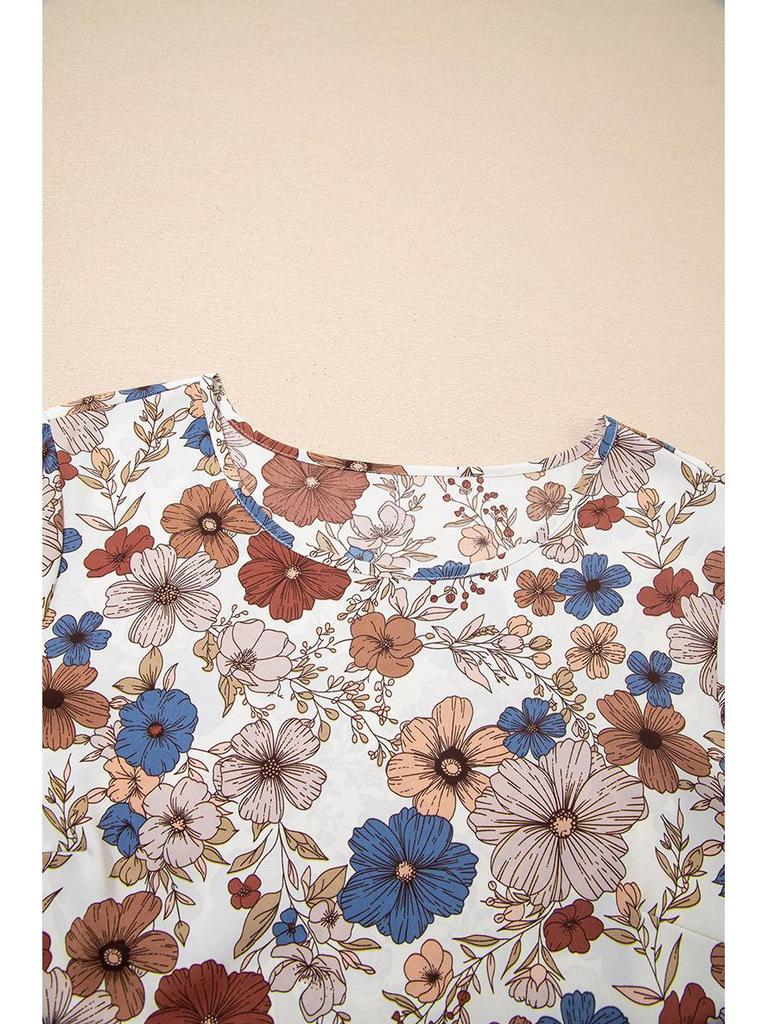 Floral Print Long Sleeve Round Neck Pullover Dress for Women - Autumn/Winter Fashion