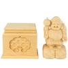Daikokuten Piggy Natural Boxwood Wood Seven Lucky Handmade Wooden God Business Prayer for Safe Prayer for Good Prayer for Good God of and Buddhist