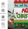 Christmas Shower Curtain Set - Holiday Bell/Christmas Tree/Snowflake Design, Waterproof Fabric, Winter Bathroom Decoration