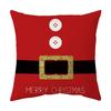 Federa Cuscino a Tema Natalizio Fondo Rosso Lino Corto Peluche Stampato Federa Cuscino Regalo Festivo