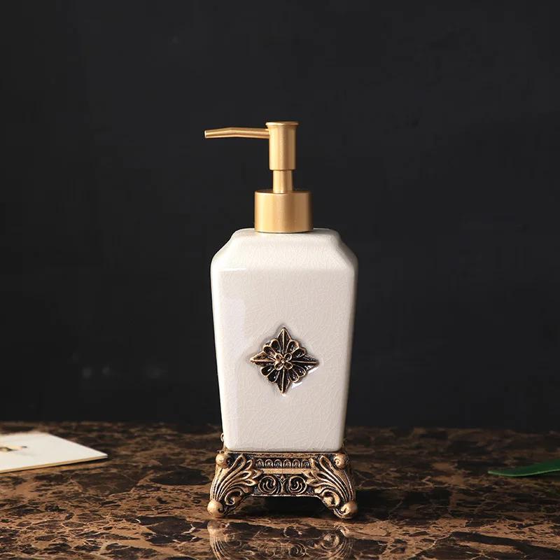 Crack Glaze Series Bathroom Accessories, Soap Dispenser, Bar Soap Dish, Tumbler, and Toothbrush Holder, Retro Luxury Style