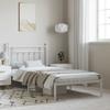 Vidaxl Struttura Letto in Metallo con Testiera, Bianca, 100X190 Cm