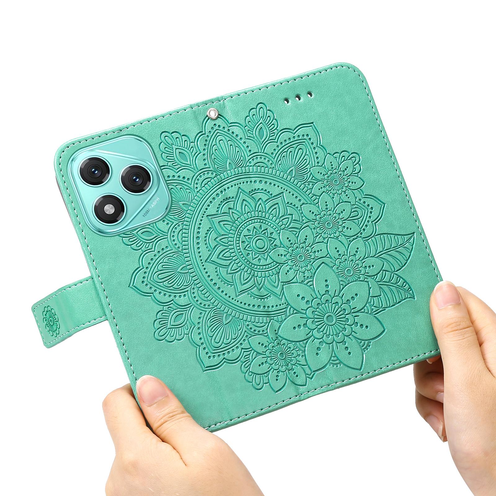 

For Honor 400 Lite Case Floral Pattern PU Leather Wallet Stand Phone Cover Pink