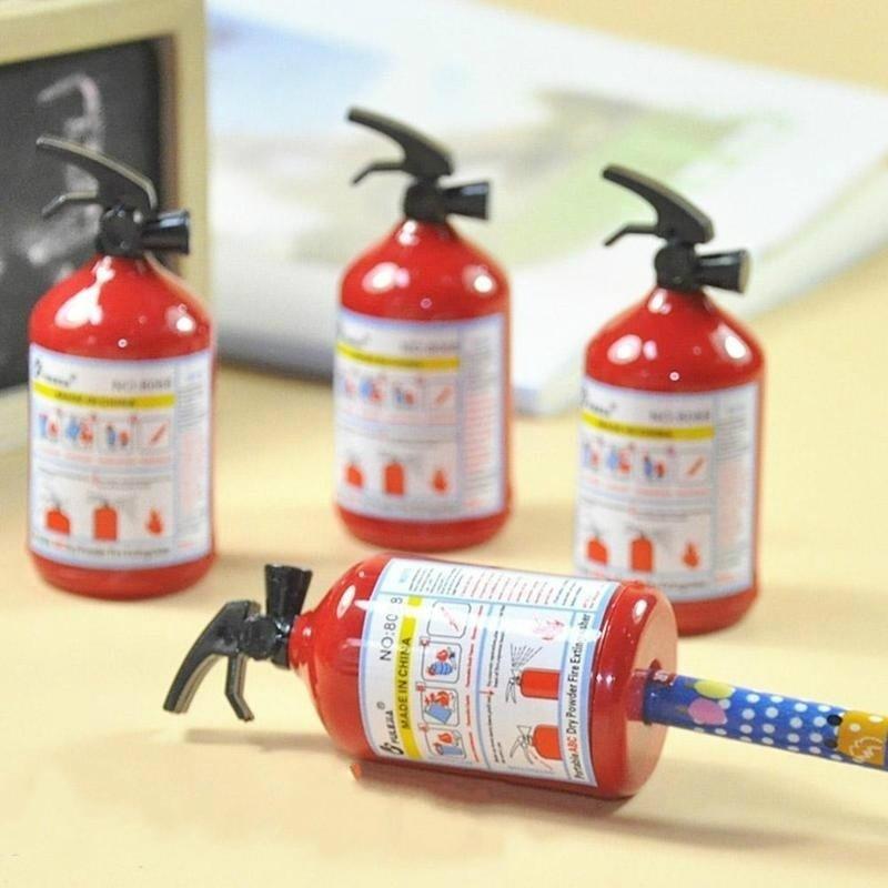 2 Pcs Fire Extinguisher Shape Creative Pencil Sharpener Student Stationery Kids Gifts Office School Supply Nice Things Novelty