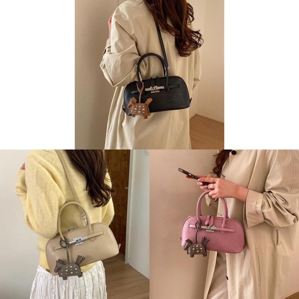 Minimalist Shell Bag For Women With Synthetic Leather And Zipper Closure For Daily Use