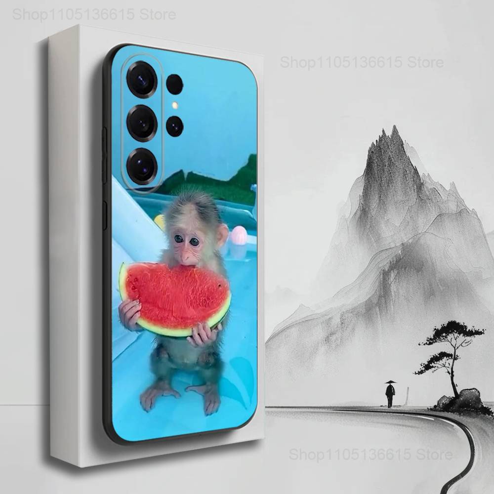 Funny Expressions Monkey Case For Samsung S23,S25,S20,S10,S9,S21,S24,S22,Ultra,FE,Plus,Lite,Soft Silicone Black